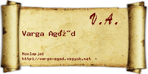 Varga Agád névjegykártya